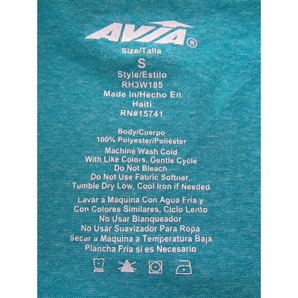 New Avia Estilo Turquoise Blue Long Sleeve Thumbholes Athletic Pullover Top S - Picture 6 of 6